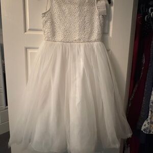 Elegant White Flower Girl Lace Kids Dress